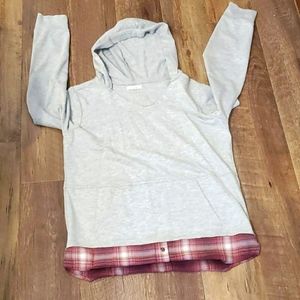 Maurices gray hoodie w/flannel bottom